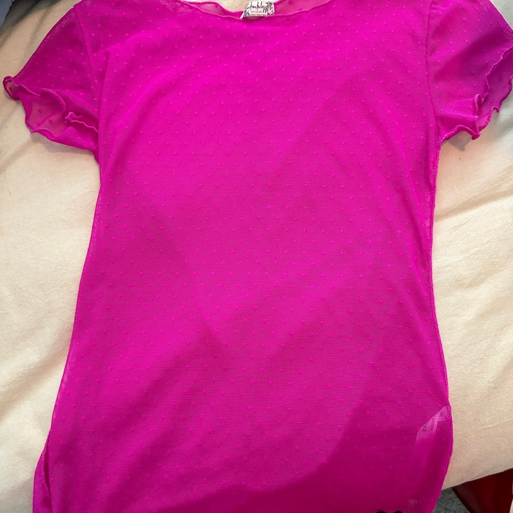 NWOT Free People Pink Sheer Blouse